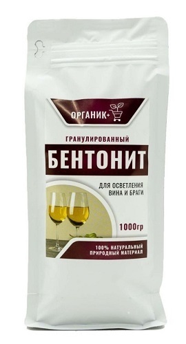 Бентонит для осветления вина и браги, Органик+ 1 кг, гранулы